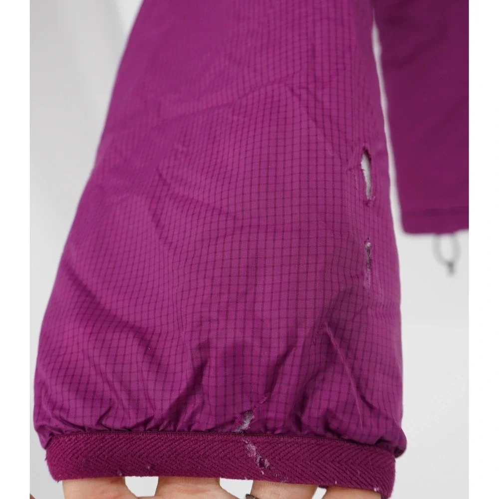 The North Face Women's Purple Quilted Puffer Jacket Full Zip Small FLAW Gorpcore